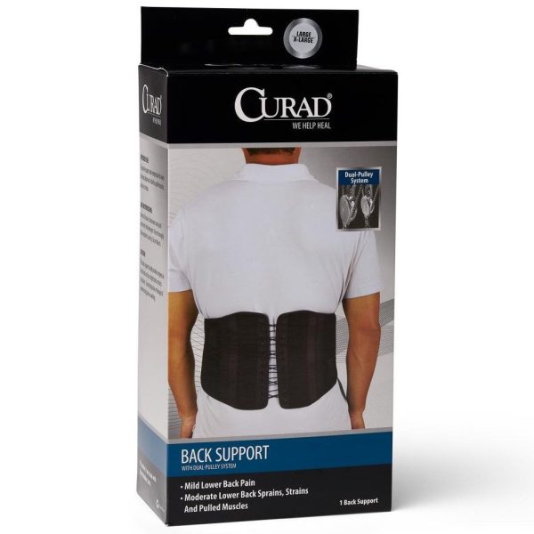 CURAD Back Supports with Dual-Pulley System Black 1Ct Fashion