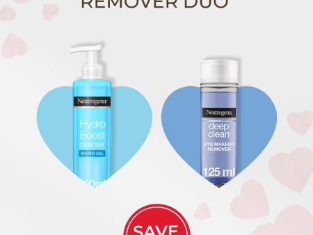 Makeup Remover Duo Bundle ( Neutrogena Cleansing Water Gel Hydro Boost Normal To Dry Skin, Neutrogena Eye Makeup Remover Deep Clean ) Supply