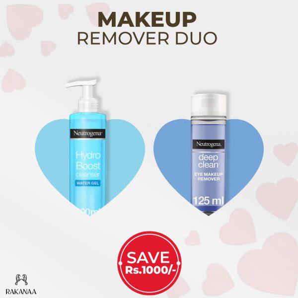 Makeup Remover Duo Bundle ( Neutrogena Cleansing Water Gel Hydro Boost Normal To Dry Skin, Neutrogena Eye Makeup Remover Deep Clean ) Supply