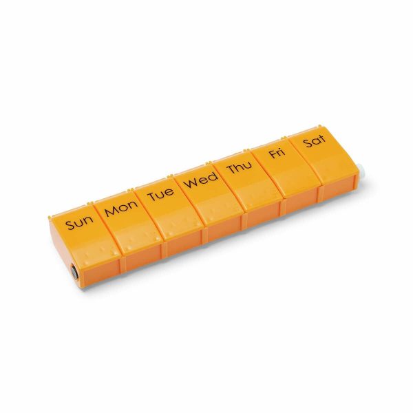 Medline 7-Day Pill Organizer Lock Orange 1X Day Hot on Sale