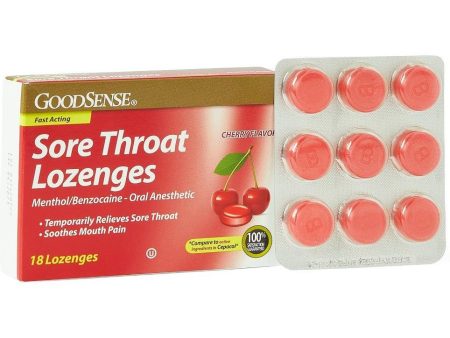 GoodSense Sore Throat Lozenges Cherry 18Ct Online now