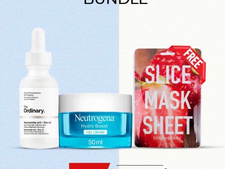 Boost Your Skin Bundle with Gel Cream ( The Ordinary Niacinamide 10% + Zinc 1%, Neutrogena Face Cream Gel Hydro Boost, Slice Mask Strawberry - 20 Ml ) Fashion