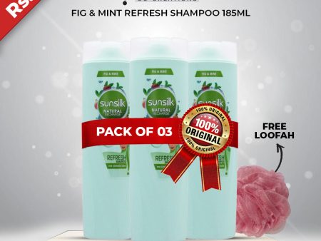 SAVE RS. 70 ON PACK OF 3 SUNSILK FIG & MINT REFRESH SHAMPOO 185ML For Discount