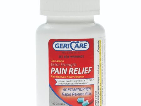 GeriCare Acetaminophen Rapid Release Gel Caps 500mg 100Ct Hot on Sale