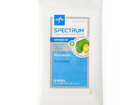 Medline Spectrum Adv Hand Sanitizer Wipes 5.5x8 20Ct Online