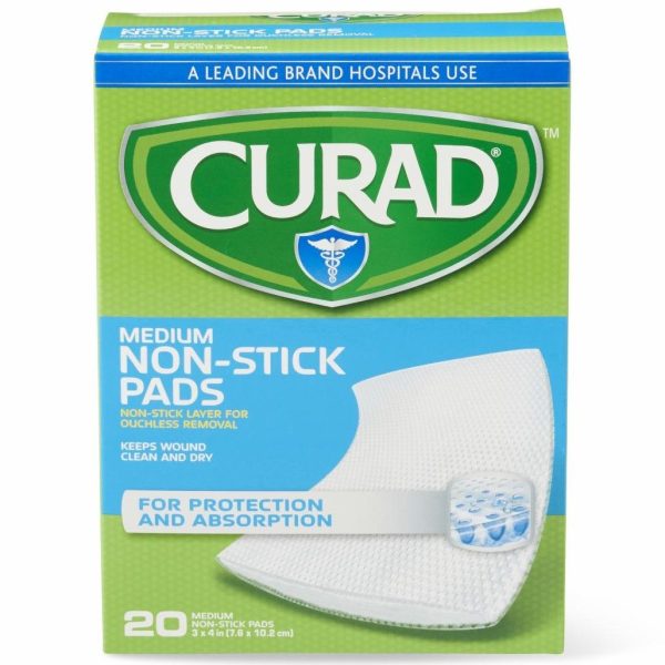 CURAD Sterile Nonstick Pad Medium 3x4 20Ct For Cheap