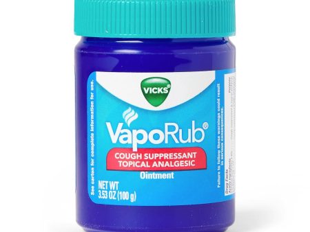 Vicks VapoRub Original Cough Suppressant Topical Analgesic Ointment, 3.53 oz. For Sale