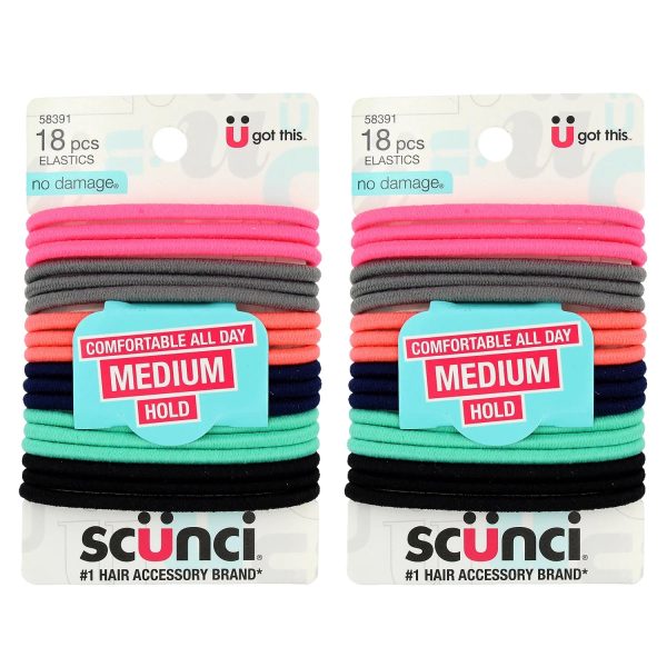 Scunci 18 piece Elastics Ponytall Holders - Assorted Neon Colors #58391 Sale