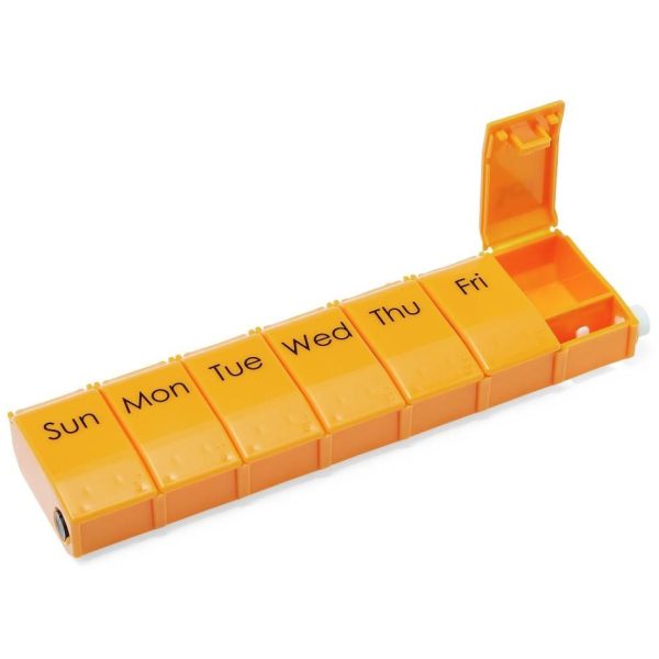 Medline 7-Day Pill Organizer Lock Orange 1X Day Hot on Sale