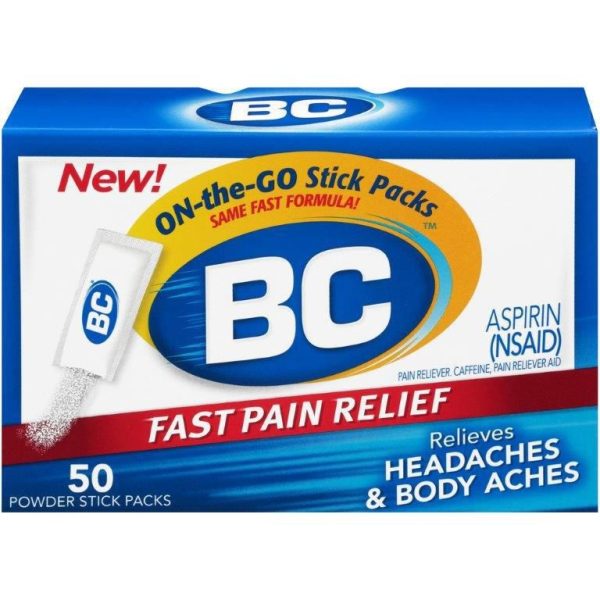 BC Aspirin Caffeine Pain Relief Powder Packs 50Ct Online