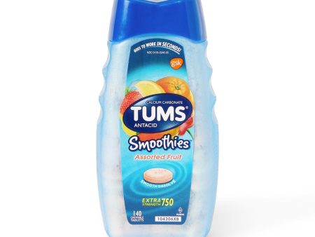 Tums Smoothies Extra Strength Antacid Asst Fruit 140Ct Online now