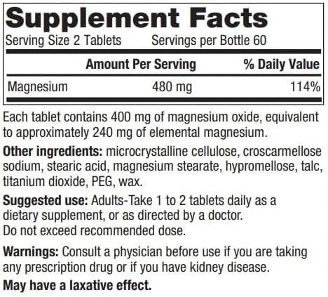 GeriCare Magnesium Oxide Tablet 400mg 120Ct For Discount