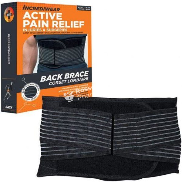 Incrediwear Active Pain Relief Back Brace - Black For Discount