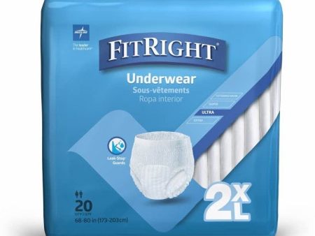 Medline FitRight Bariatric Disposable Underwear 20Ct Online now