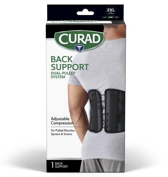 CURAD Back Supports with Dual-Pulley System Black 1Ct Fashion